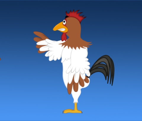 Cartoon Rooster in Reallusion city