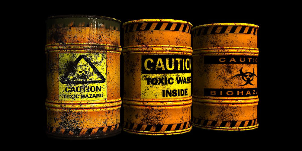 Toxic waste barrels in Reallusion city